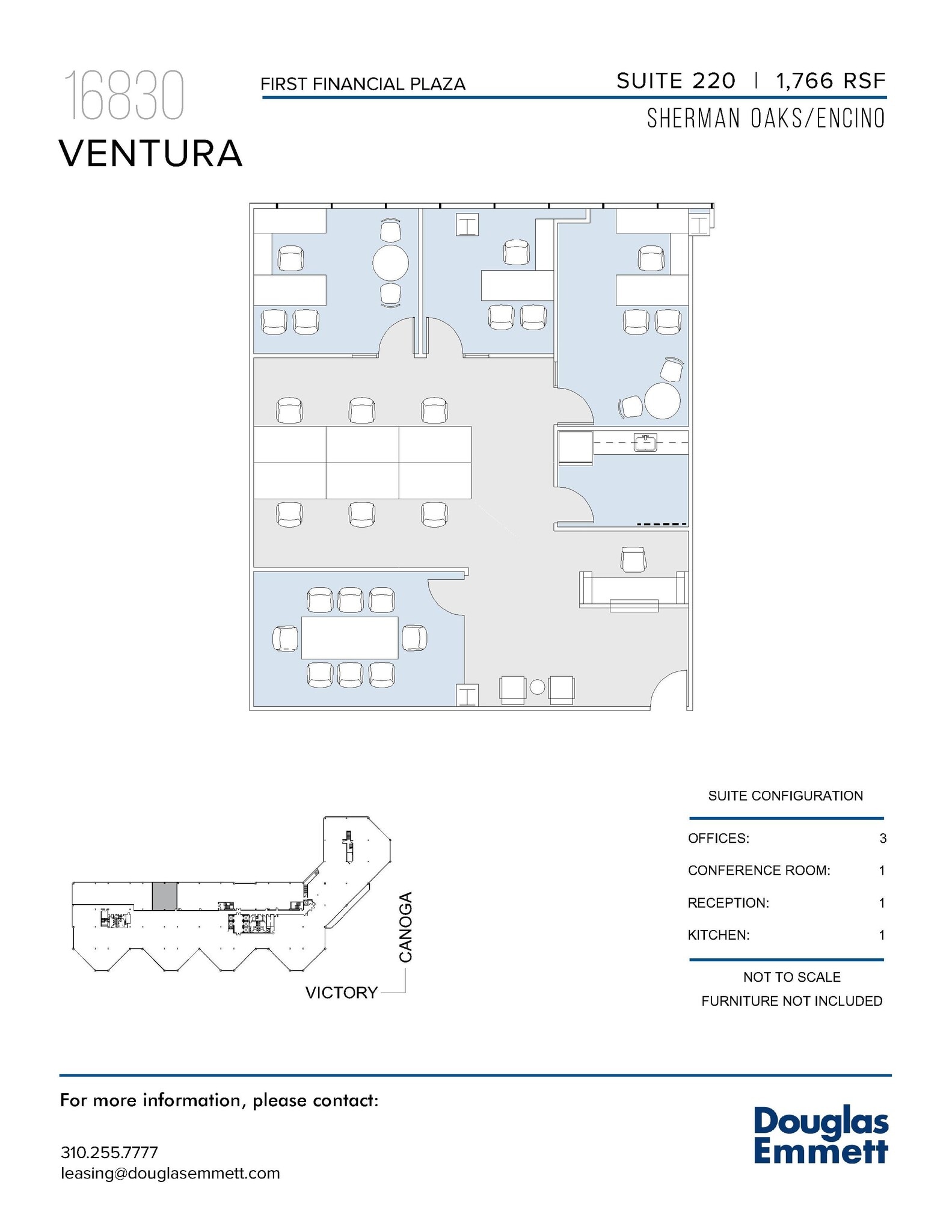 16830 Ventura Blvd, Encino, CA à louer Plan d’étage– Image 1 sur 1