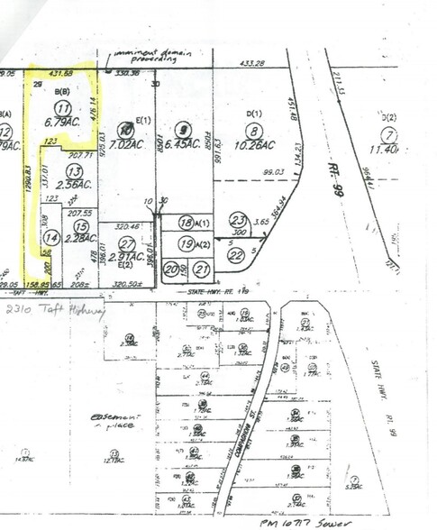 2310 Taft Hwy, Bakersfield, CA à vendre - Plan cadastral – Image 2 sur 11