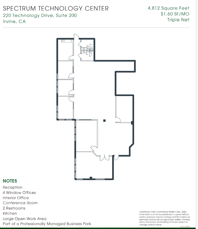 220 Technology Dr, Irvine, CA à louer Plan d’étage– Image 1 sur 1