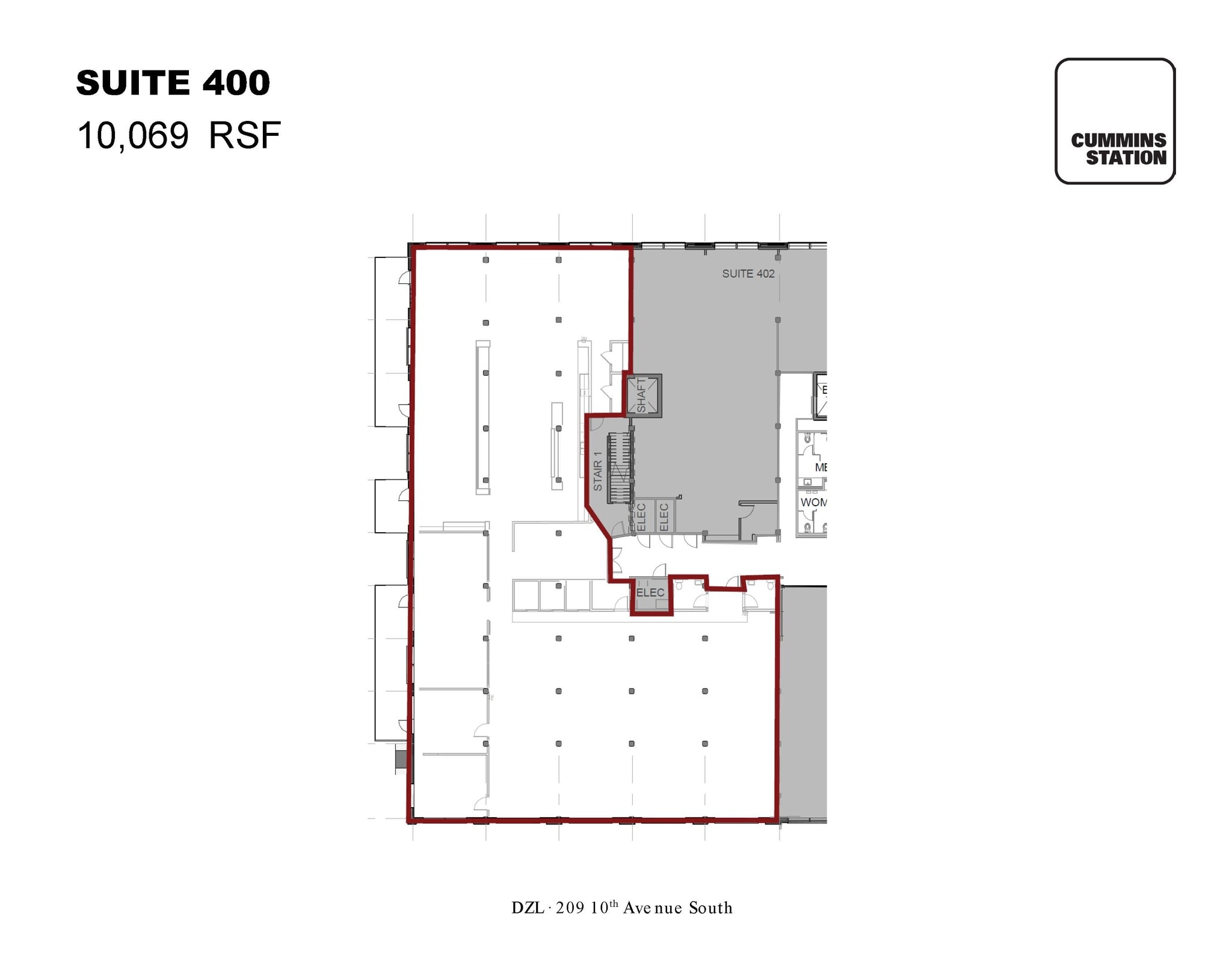 209 10th Ave S, Nashville, TN à louer Plan d’étage– Image 1 sur 1
