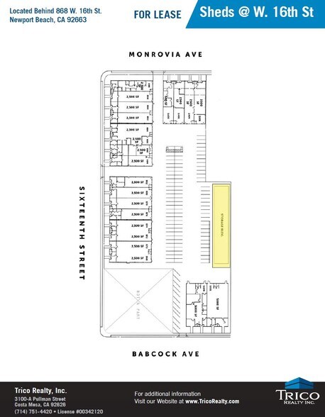 884-898 W 16th St, Newport Beach, CA à louer - Plan de site – Image 2 sur 3