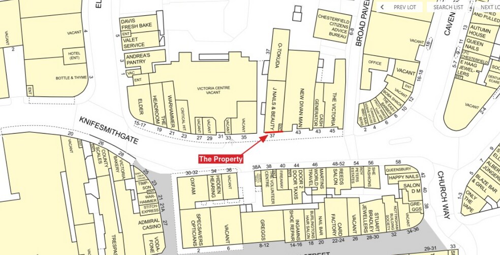 37-41 Knifesmithgate, Chesterfield à vendre - Plan cadastral – Image 3 sur 3