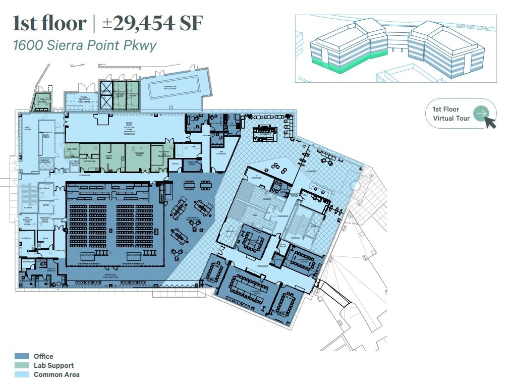1600 Sierra Point Pky, Brisbane, CA à louer Plan d’étage– Image 1 sur 1