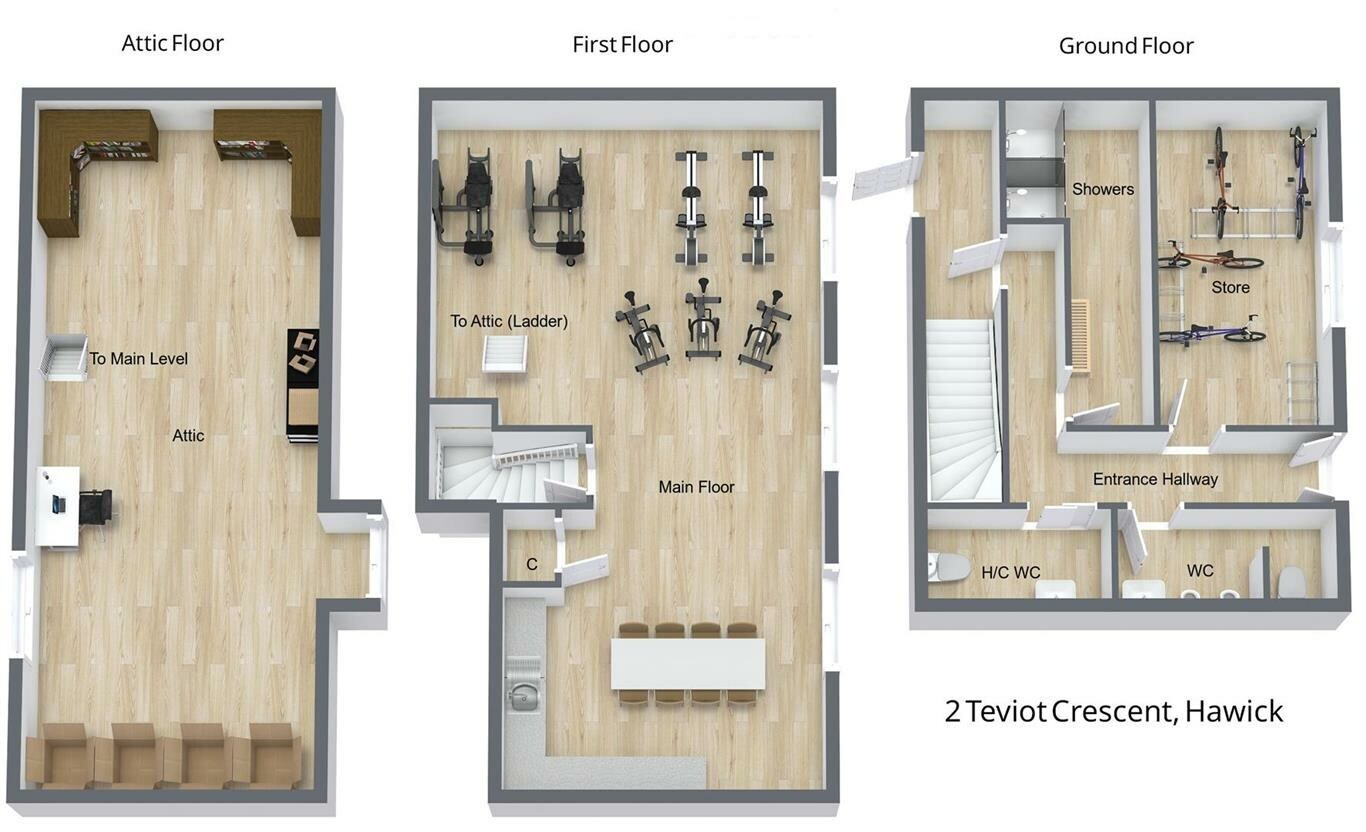 Teviot Cres, Hawick, SCB TD9 9RE - Lot 2 - - Plan d’étage - Image 1 of 12