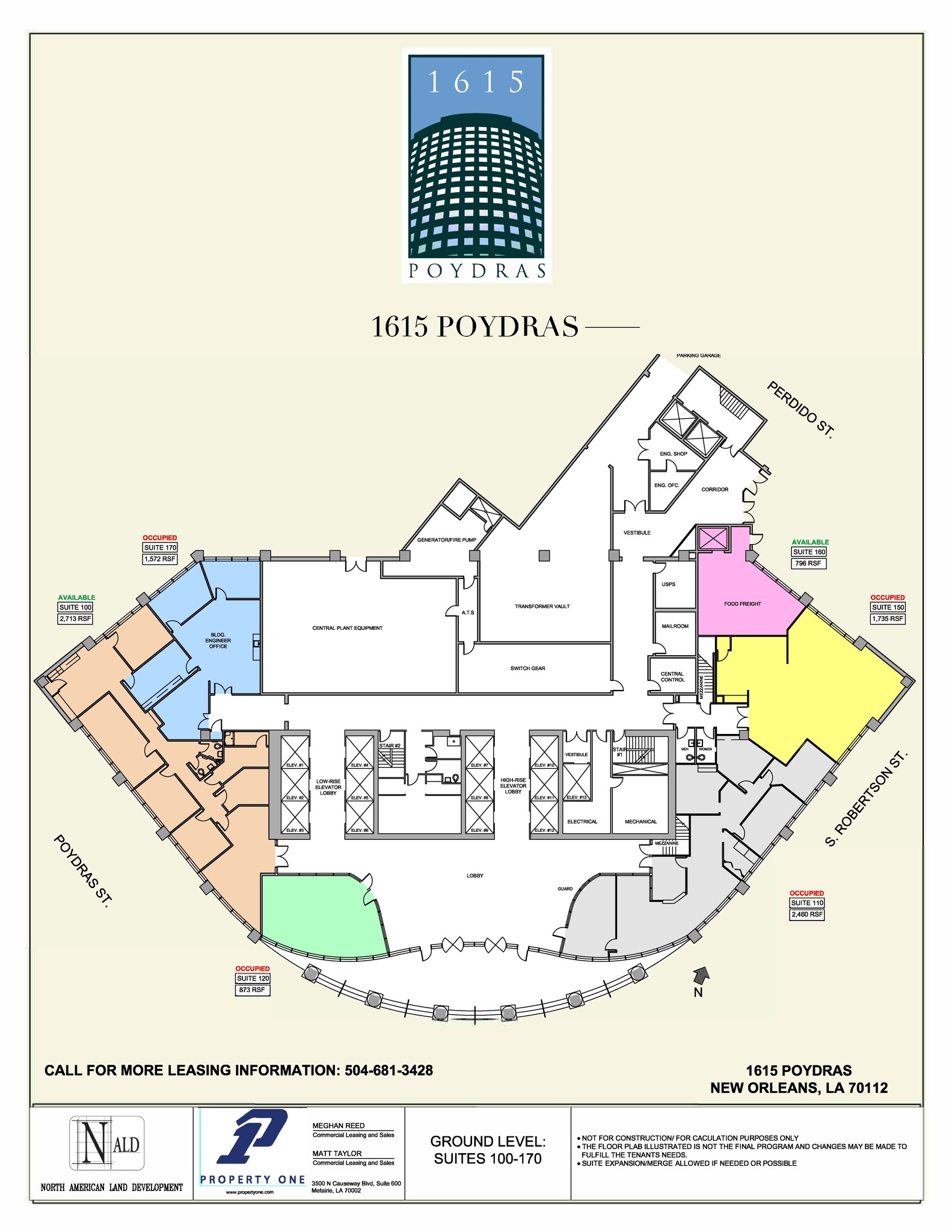 1615 Poydras St, New Orleans, LA à louer Plan de site– Image 1 sur 1