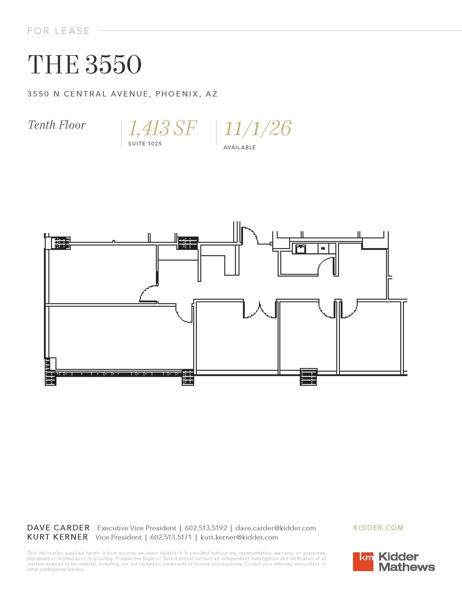 3550 N Central Ave, Phoenix, AZ à louer Plan d’étage– Image 1 sur 1