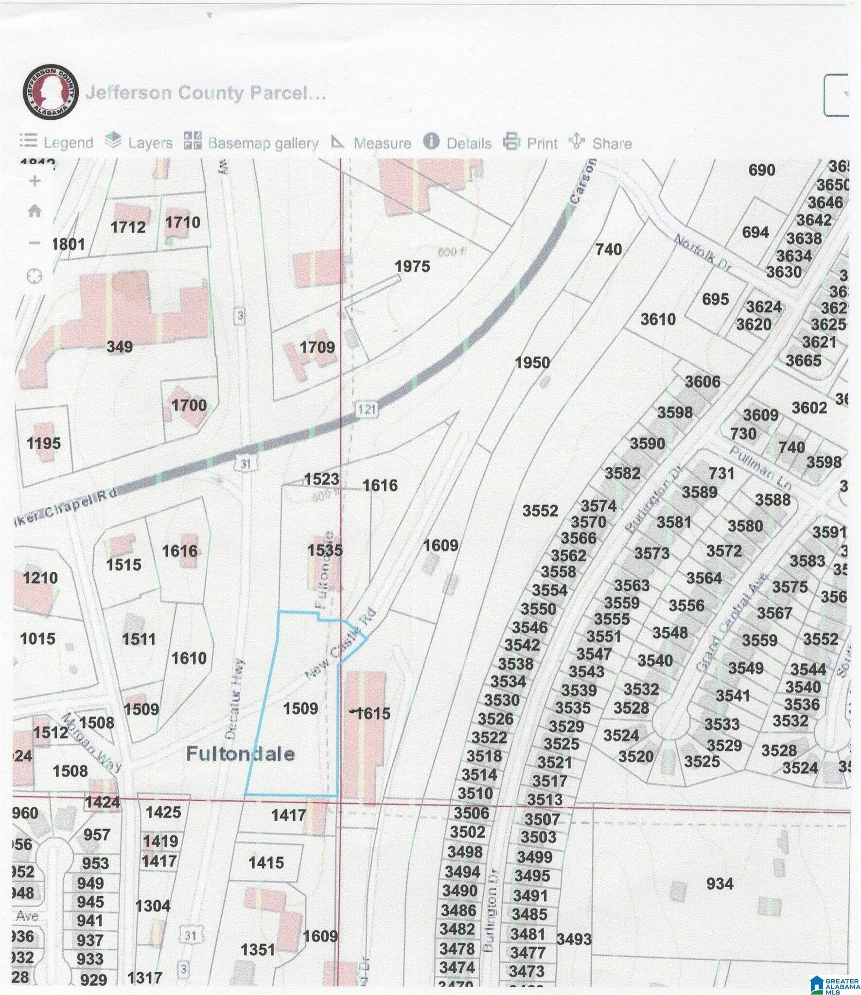 1509 Decatur Hwy, Fultondale, AL à vendre Plan de site– Image 1 sur 2