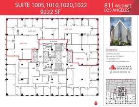 811 Wilshire Blvd, Los Angeles, CA à louer Plan d’étage– Image 1 sur 2