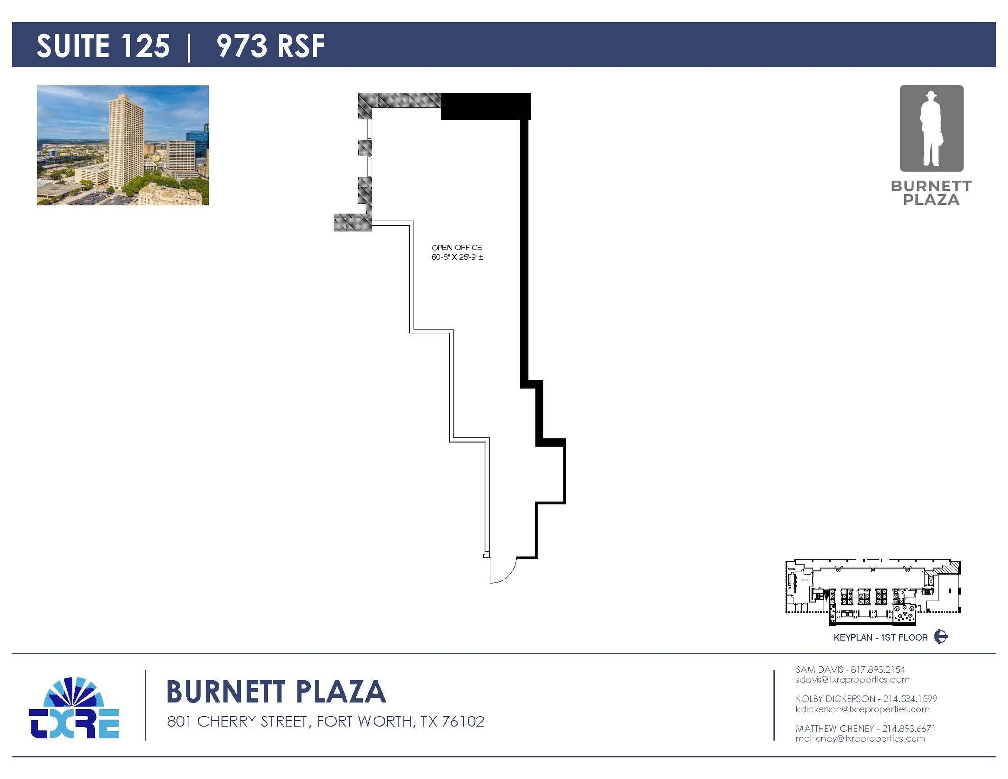 801 Cherry St, Fort Worth, TX à louer Plan d’étage– Image 1 sur 1