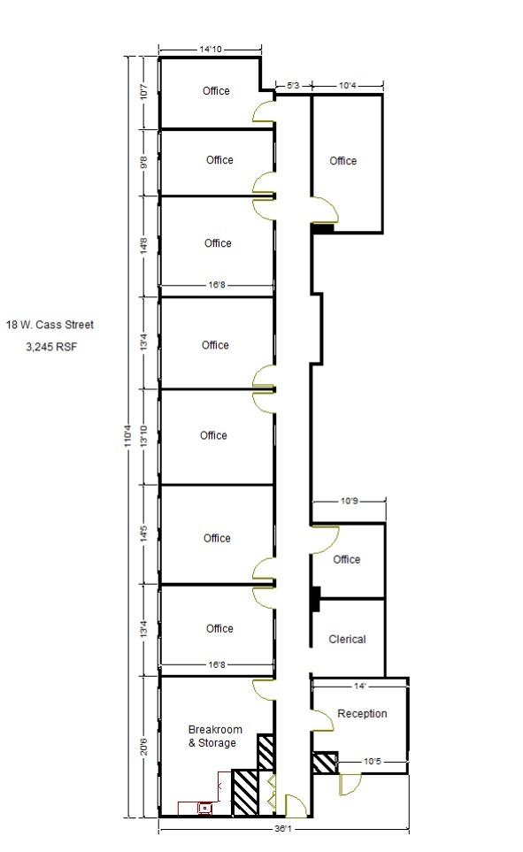 2-24 W Cass St, Joliet, IL à louer Plan d’étage– Image 1 sur 1