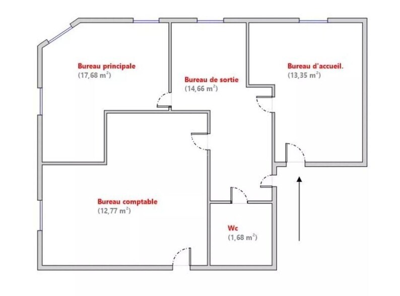 Bureau dans Cannes à louer - Plan d’étage – Image 1 sur 2