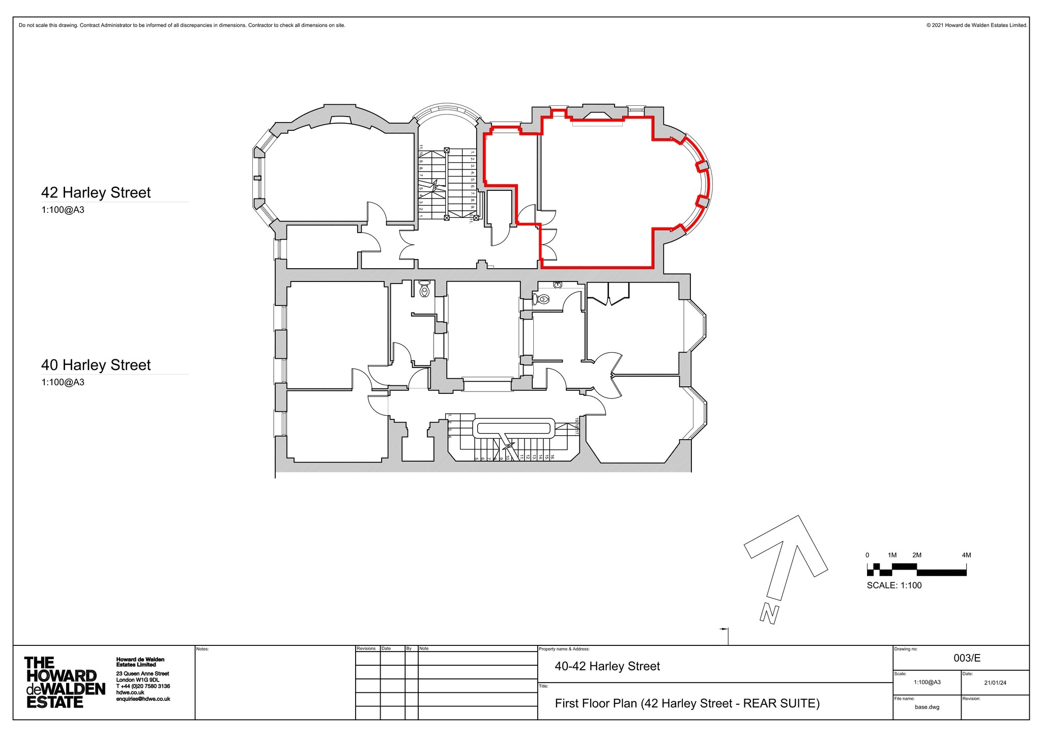 42 Harley St, Londres à louer Plan de site– Image 1 sur 9