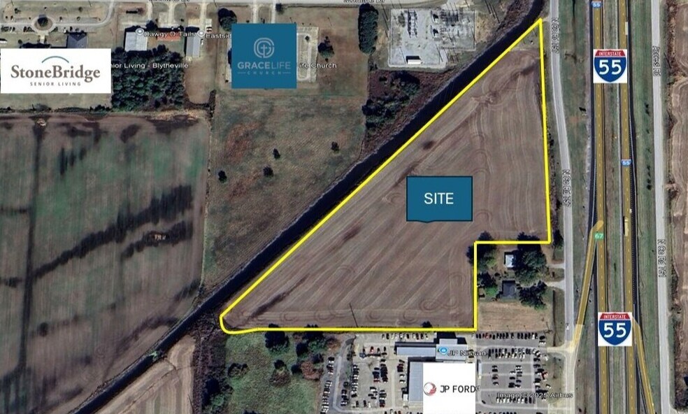 830 N Service Rd Rd, Blytheville, AR à vendre Aérien– Image 1 sur 2
