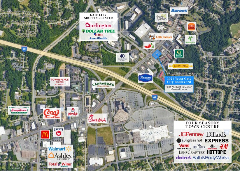 3025 W Gate City Blvd, Greensboro, NC à louer - Aérien – Image 3 sur 4