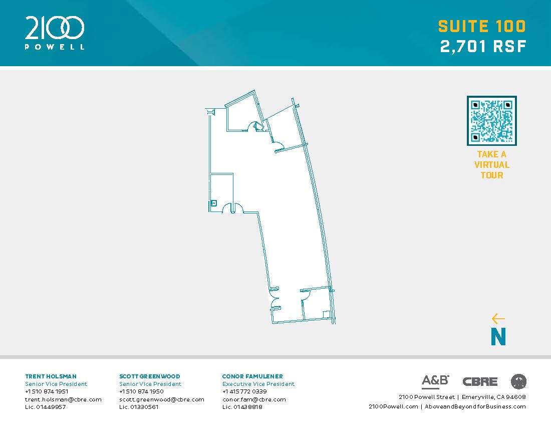 2100 Powell St, Emeryville, CA à louer Plan d’étage– Image 1 sur 1