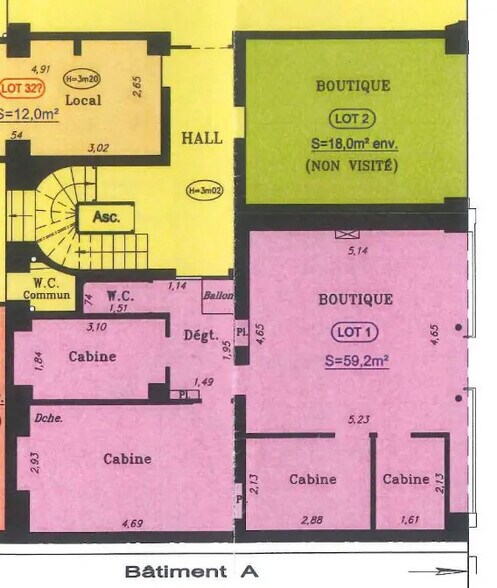 Local commercial dans Paris à louer - Plan d’étage – Image 2 sur 2