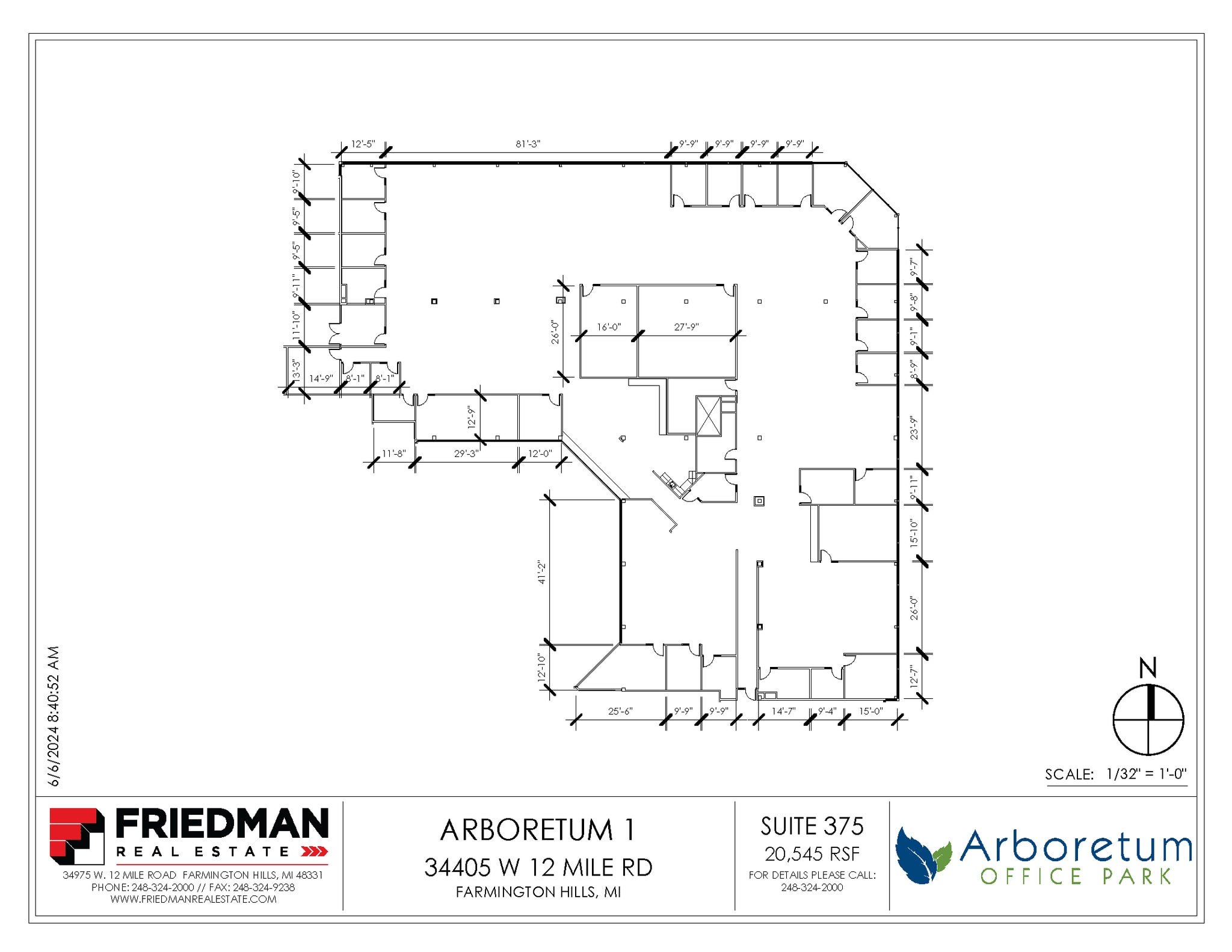 34505 W 12 Mile Rd, Farmington Hills, MI à louer Plan d’étage– Image 1 sur 2