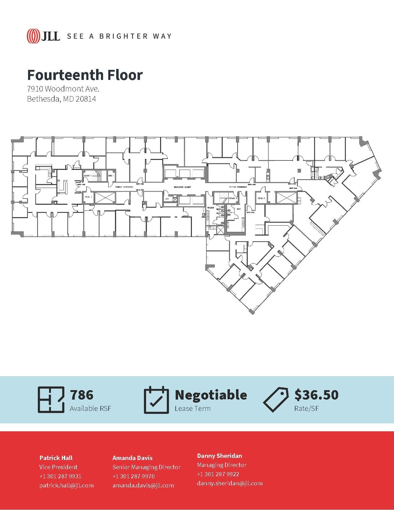 7910 Woodmont Ave, Bethesda, MD à louer Plan d’étage– Image 1 sur 1