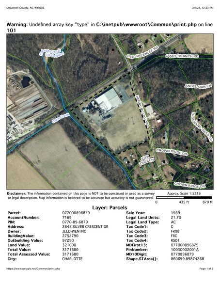 100 Henry McCall Rd, Marion, NC à louer - Plan de site – Image 2 sur 2