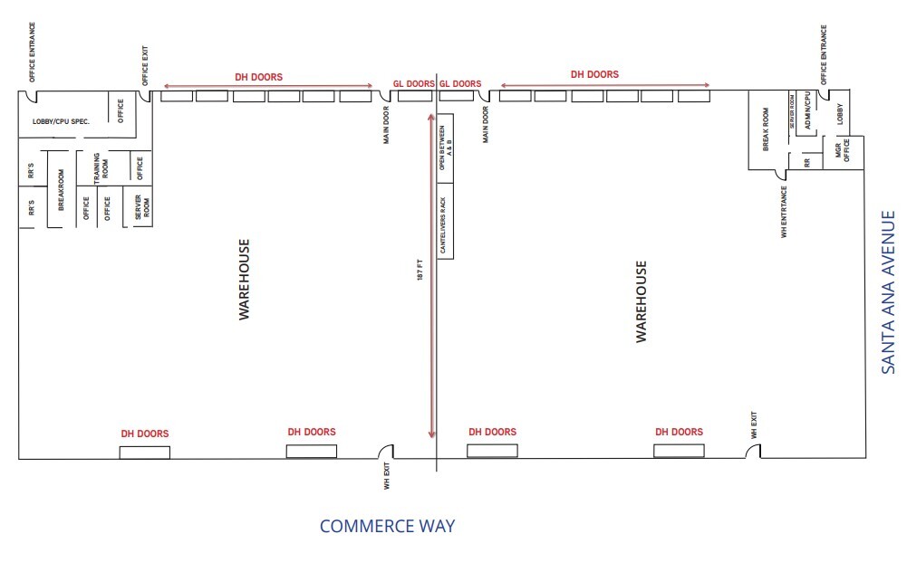 10837 Commerce Way, Fontana, CA à louer Plan d’étage– Image 1 sur 1