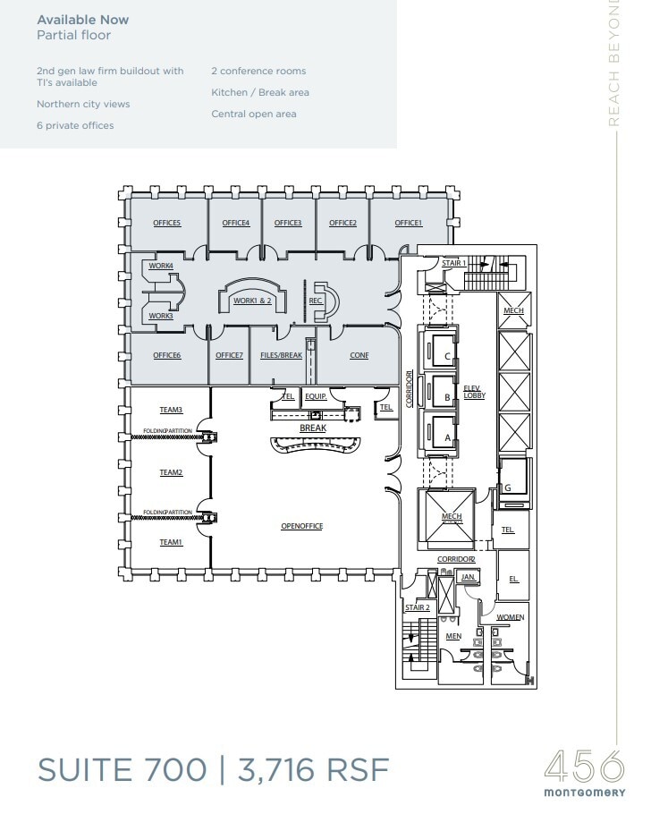 456 Montgomery St, San Francisco, CA à louer Plan d’étage– Image 1 sur 1