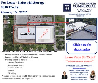 Plus de détails pour 5030 32nd St, Groves, TX - Industriel/Logistique à louer