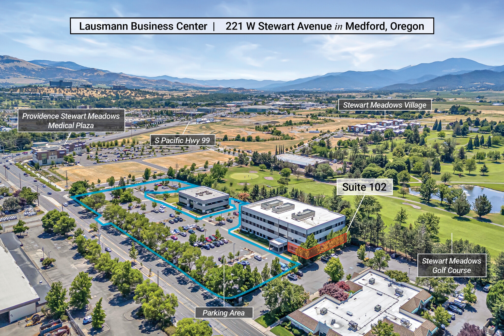 221 W Stewart Ave, Medford, OR à louer Aérien– Image 1 sur 21
