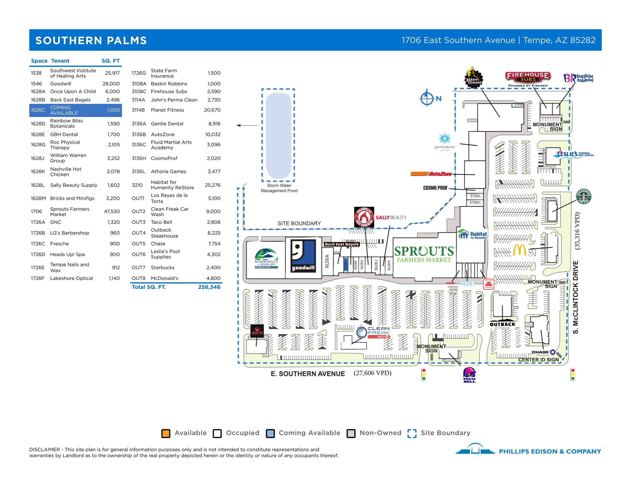 1522-1744 E Southern Ave, Tempe, AZ à louer Plan de site– Image 1 sur 1
