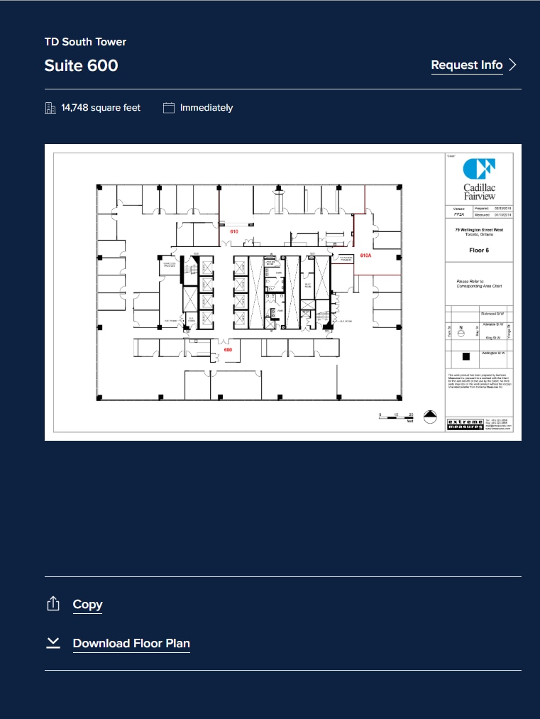 79 Wellington St W, Toronto, ON à louer Plan d’étage– Image 1 sur 1