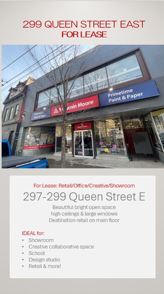 Plus de détails pour 297-299 Queen St E, Toronto, ON - Bureau/Local commercial à louer