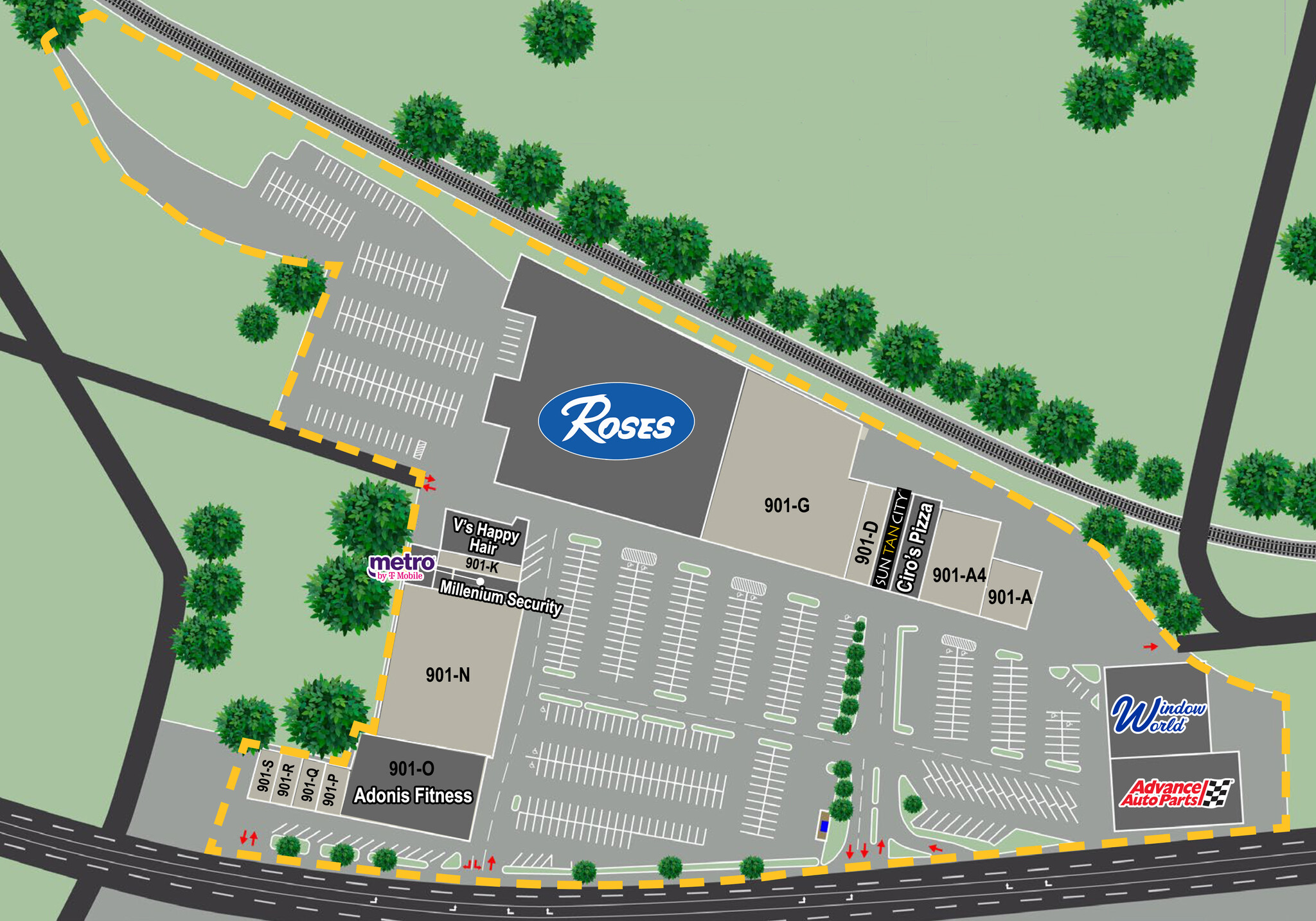 801-901 W Broad St, Waynesboro, VA à louer Plan de site– Image 1 sur 1
