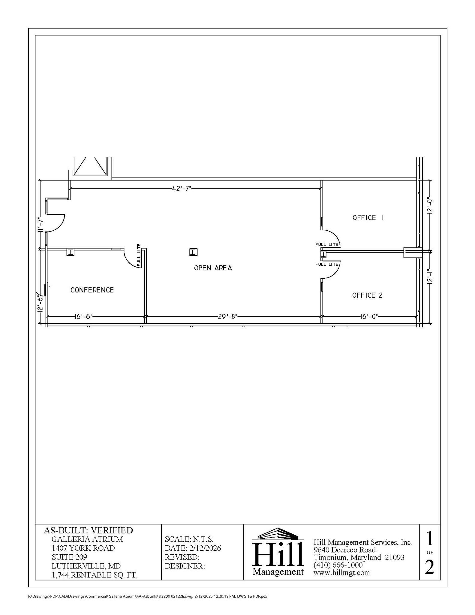 1407 York Rd, Lutherville, MD à louer Plan d’étage– Image 1 sur 1