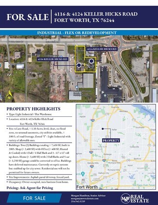 Plus de détails pour 4116-4124 Keller Hicks Rd, Fort Worth, TX - Terrain à vendre