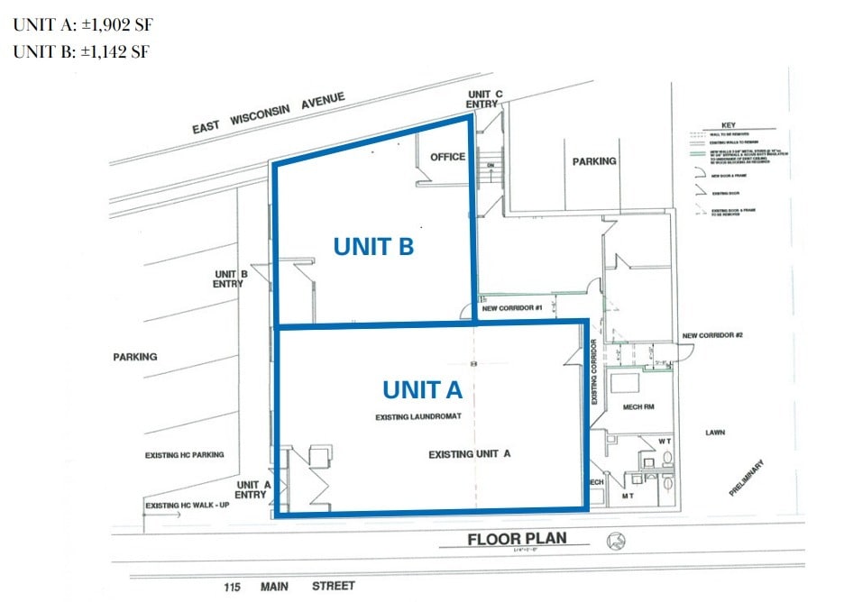 115 Main St, Pewaukee, WI à louer Plan d’étage– Image 1 sur 1