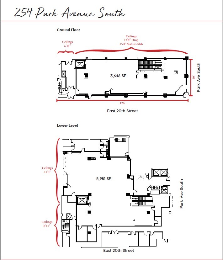 254 Park Ave S, New York, NY à louer Plan d’étage– Image 1 sur 2