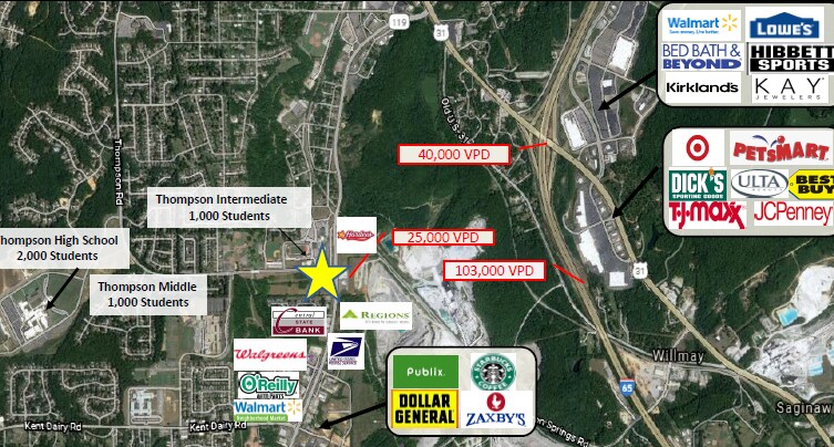 Hwy 119 & Thompson Rd, Alabaster, AL à louer - Aérien – Image 3 sur 3