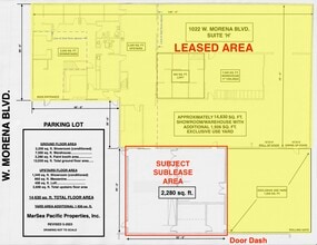 1022 W Morena Blvd, San Diego, CA à louer Plan d’étage– Image 2 sur 6