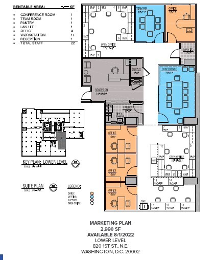 820 1st St NE, Washington, DC à louer Plan d’étage– Image 1 sur 1