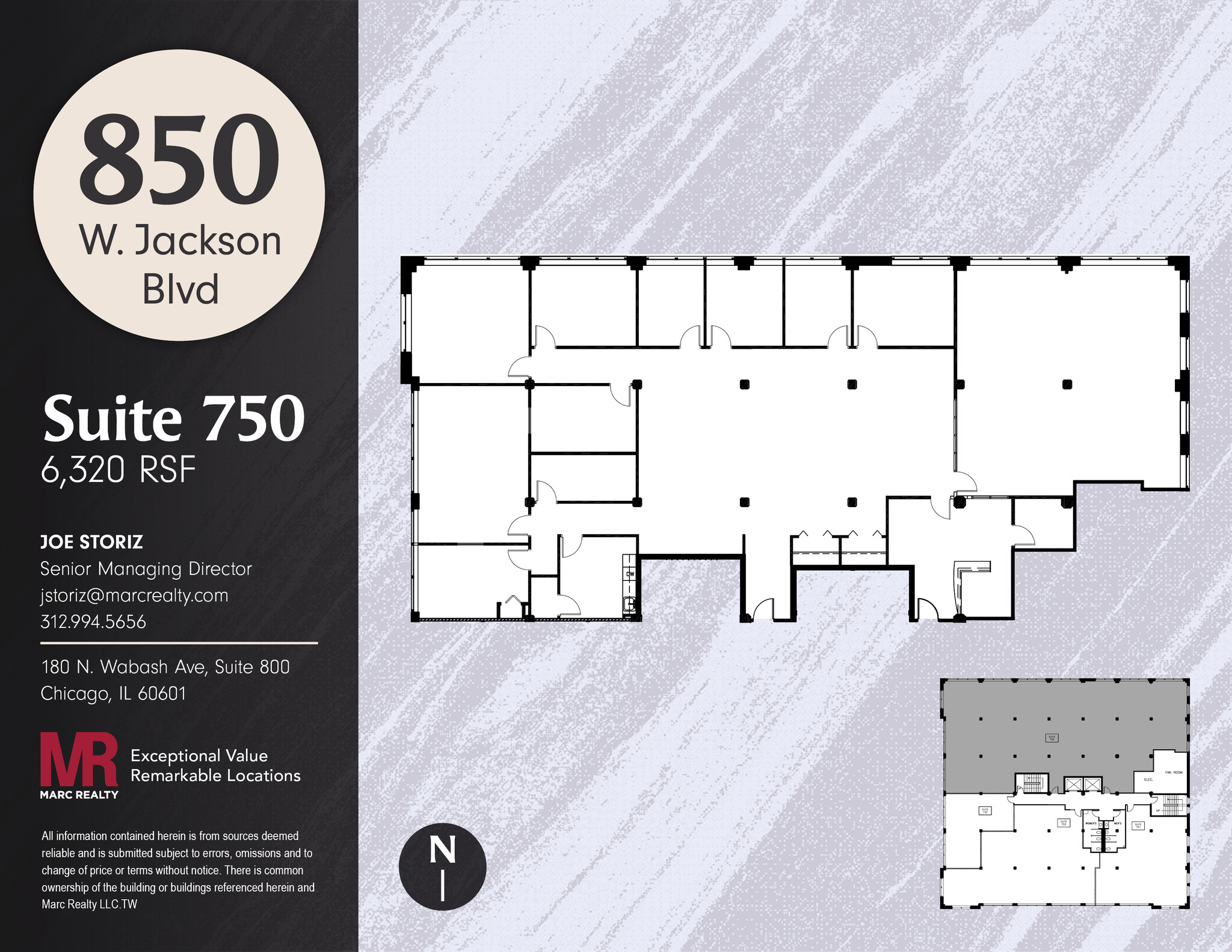 850 W Jackson Blvd, Chicago, IL à louer Plan d’étage– Image 1 sur 1