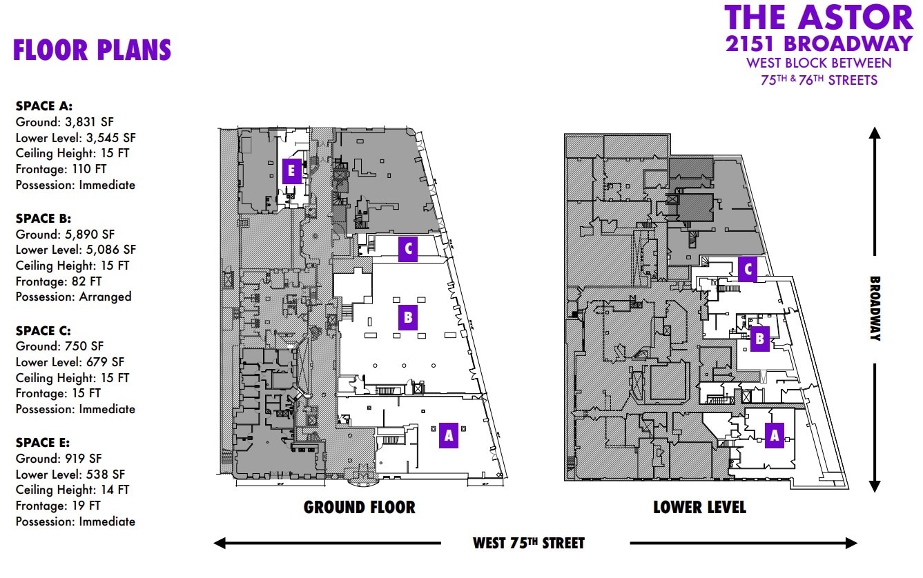 2139-2159 Broadway, New York, NY à louer Plan d’étage– Image 1 sur 1