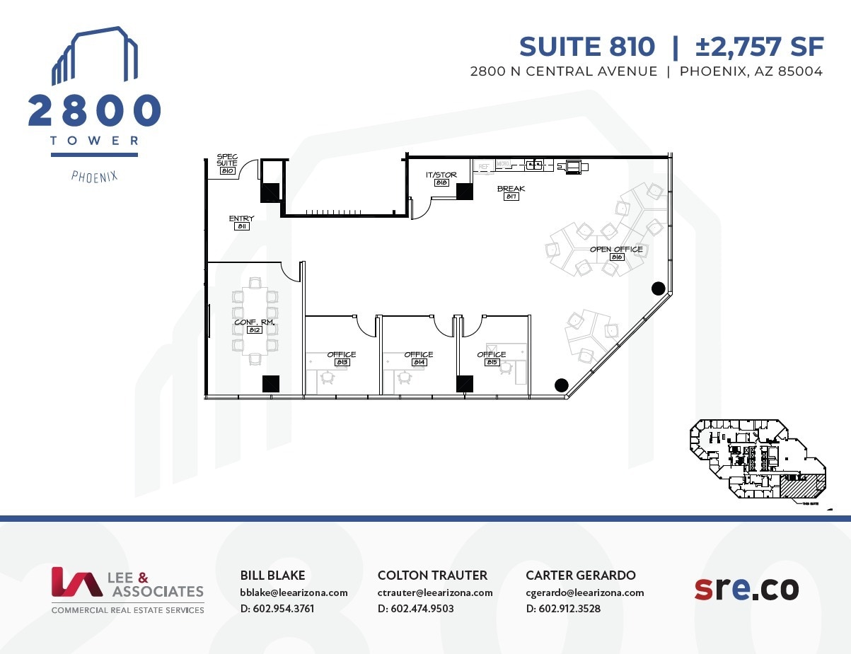 2800 N Central Ave, Phoenix, AZ à louer Plan d’étage– Image 1 sur 2