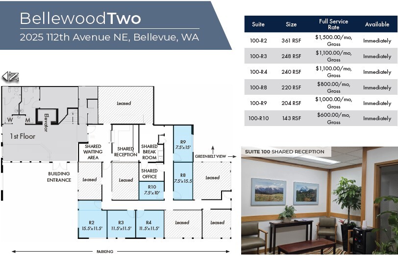 2025 112th Ave NE, Bellevue, WA à louer Plan d’étage– Image 1 sur 1