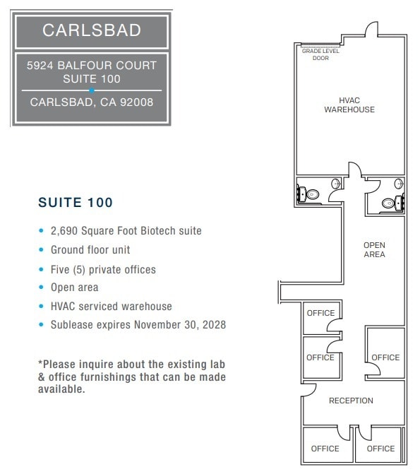 5924 Balfour Ct, Carlsbad, CA à louer Plan d’étage– Image 1 sur 1