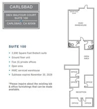 5924 Balfour Ct, Carlsbad, CA à louer Plan d’étage– Image 1 sur 1