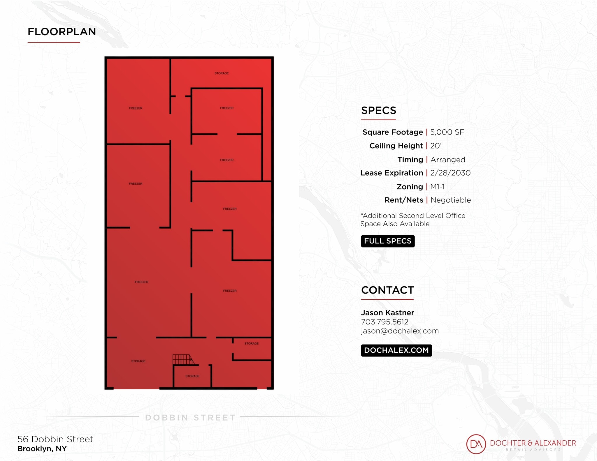 56 Dobbin St, Brooklyn, NY à louer Plan d’étage– Image 1 sur 1