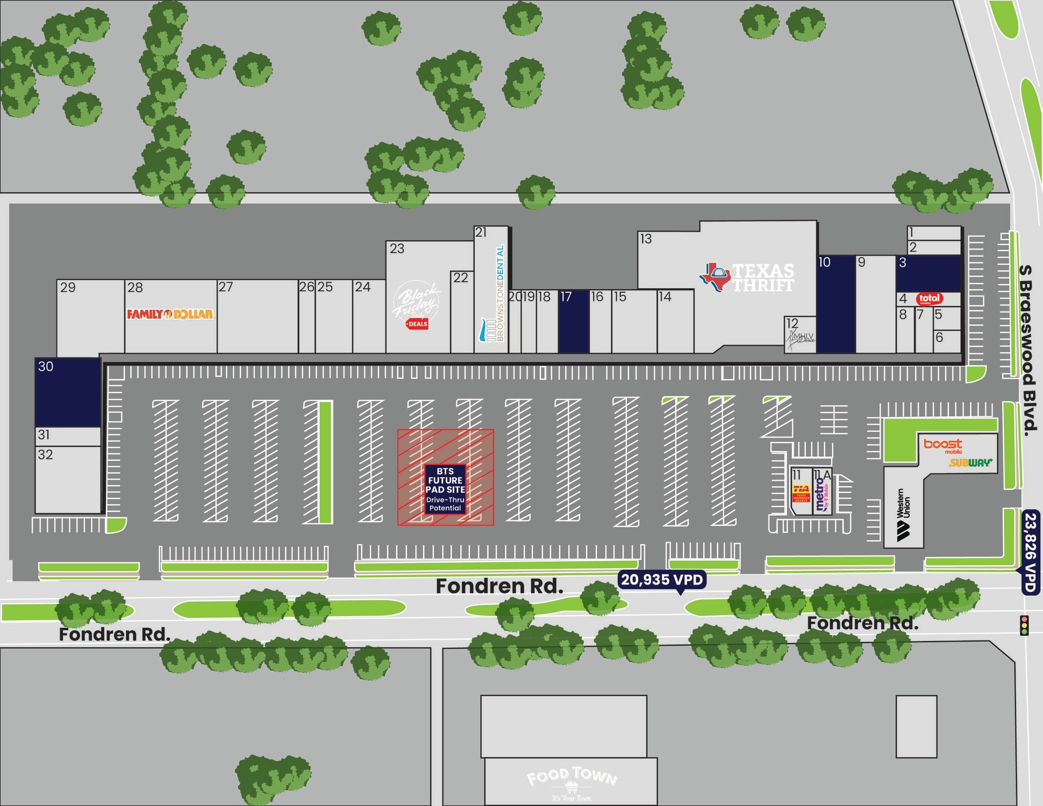 9700-9950 Fondren Rd, Houston, TX à louer Plan de site– Image 1 sur 2