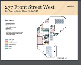 277 Front St W, Toronto, ON à louer Plan d’étage– Image 2 sur 2