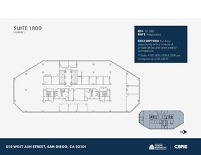 610 W Ash St, San Diego, CA à louer Plan d’étage– Image 1 sur 1