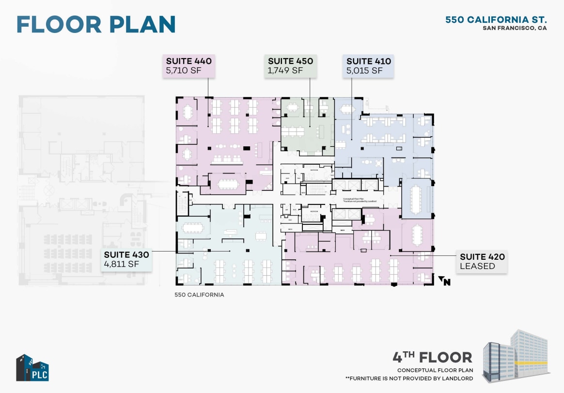 550 California St, San Francisco, CA à louer Plan d’étage– Image 1 sur 1