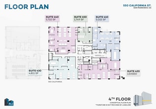 550 California St, San Francisco, CA à louer Plan d’étage– Image 1 sur 1